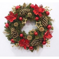 Coronita brad artificial cu decoratiuni, 50cm, TP-117-R