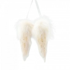 Decoratiune brad Aripi de Inger, culoare alb, dimensiune: 13x3x7cm, MI-574