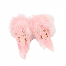 Decoratiune brad Aripi de Inger, culoare roz cu auriu, dimensiune: 13x3x7cm, MI-559