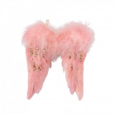 Decoratiune brad Aripi de Inger, culoare roz cu auriu, dimensiune: 18x5x22cm, MI-558