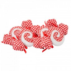 Decoratiune brad in forma de bomboana, culoare alb cu rosu, dimensiune: 16.5x2.5x8.5cm,4 buc/ set MI-513