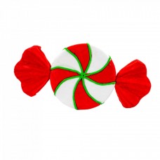 Decoratiune brad in forma de bomboana, culoare alb cu rosu, dimensiune: 52x7x25 cm, MI-662