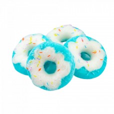 Decoratiune brad in forma de felie de gogoasa, culoare albastru, dimensiune: 11.5x3x11.5 cm, 4 buc/set MI-634