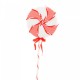 Decoratiune brad in forma de Lollipop, culoare alb cu rosu, dimensiune: 32x4x77 cm, MI-597