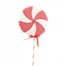Decoratiune brad in forma de Lollipop, culoare alb cu rosu, dimensiune: 32x4x77cm, MI-516