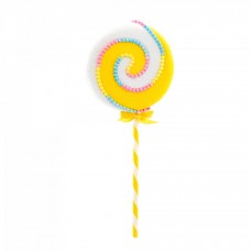 Decoratiune brad in forma de Lollipop, culoare galben, dimensiune: 25x3.5x71 cm, MI-642