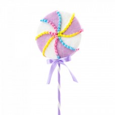 Decoratiune brad in forma de Lollipop, culoare lila, dimensiune: 25x3.5x70 cm, MI-649