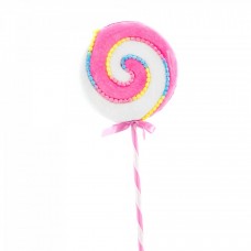 Decoratiune brad in forma de Lollipop, culoare roz, dimensiune: 19x2x53cm, MI-535