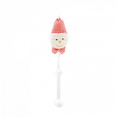 Decoratiune brad in forma de om de zapada, culoare alb cu rosu, dimensiune: 11x7x53cm, 2 buc/ set, MI-503