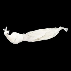 Decoratiune brad in forma de Paun, culoare alb, dimensiune: 27x7x13 cm, MI-544