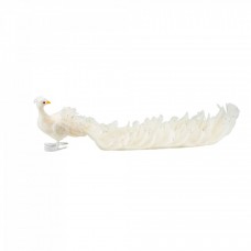 Decoratiune brad in forma de Paun, culoare alb, dimensiune: 55x19x19cm, MI-542