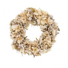Decoratiune Craciun- Coronita, culoare: crem. Dimensiuni : 43*43*9cm-HB-209
