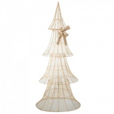 Decoratiune Craciun pe cadru de sarma cu material textil si leduri, dimensiune 85x34x178CM, 420 led-uri, lumina calda, cu jocuri de lumini, alimentare la priza, MI-709