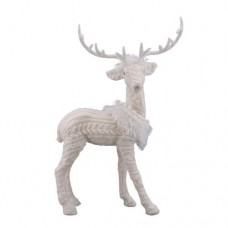 Decoratiune Craciun- Ren, culoare: alb. Dimensiuni : 45*22*72cm -HB-189