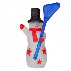 Decoratiune de exterior cu lumini Om de zapada cu matura din acril,176 Led-uri multicolore, dimensiune produs 100cm,8 jocuri de lumini, cablu de alimentare 3m, HB-202-RGB