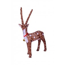 Decoratiune de exterior cu lumini, Ren din acril, culoare maro, 144 Led-uri, dimensiune produs 100cm, 8 jocuri de lumini , cablu de alimentare 3m