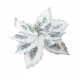 Decoratiune pentru brad in forma de floare, culoare alb, dimensiune 42 cm, MI-1060