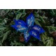 Decoratiune pentru brad in forma de floare, culoare albastru, dimensiune 25x 15 cm, HB-509