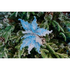 Decoratiune pentru brad in forma de floare, culoare albastru, dimensiune 30x40cm, HB-550