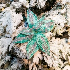 Decoratiune pentru brad in forma de floare, culoare albastru, dimensiune 36 cm, MI-1061