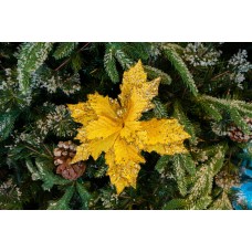 Decoratiune pentru brad in forma de floare, culoare auriu, dimensiune 30x40cm, HB-544