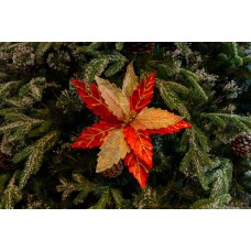 Decoratiune pentru brad in forma de floare, culoare auriu, dimensiune 32 cm, HB-519