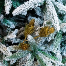 Decoratiune pentru brad in forma de floare, culoare auriu, dimensiune 43 cm, HB-518