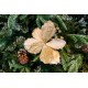 Decoratiune pentru brad in forma de floare, culoare crem, dimensiune 30x40cm, HB-528