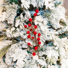 Decoratiune pentru brad in forma de floare, culoare rosu, dimensiune 64 cm, MI-1040