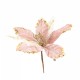 Decoratiune pentru brad in forma de floare, culoare roz, dimensiune 30 cm, MI-1069