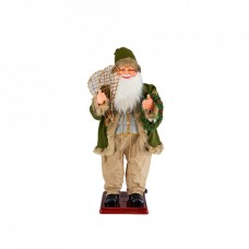 Mos Craciun muzical cu miscare lenta, cuoare verde, dimensiune 130 cm, alimentare la priza HB-1002-130