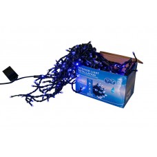 Perdea franjuri lumini de exterior 360 Led-uri, Albastra, 5m L, Interconectabila cu joc de lumini