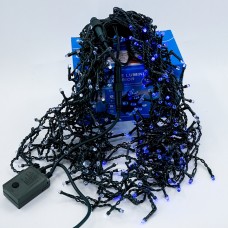 Perdea franjuri lumini de exterior 360 Led-uri, Lumina Alb Rece, 5m L, Interconectabila cu joc de lumini, fir verde, BL-360G-W