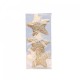 Set 3 globuri in forma de stea din polistiren, culoare crem, diametru 12cm, BL-6007CR