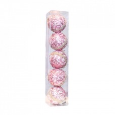 Set 5 globuri din polistiren, culoare roz, diametru 10cm, BL-6020PK