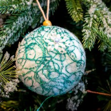 Set 5 globuri din polistiren, culoare turcoaz, diametru 10cm, BL-6017T